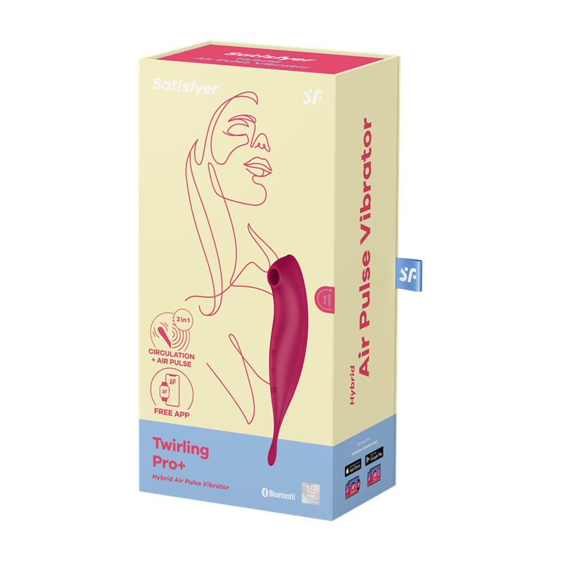 Twirling Pro Succionador y Vibrador APP Satisfyer Connect Dark Red