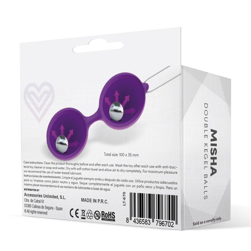 Misha Bola de Kegel Doble Silicona Purpura