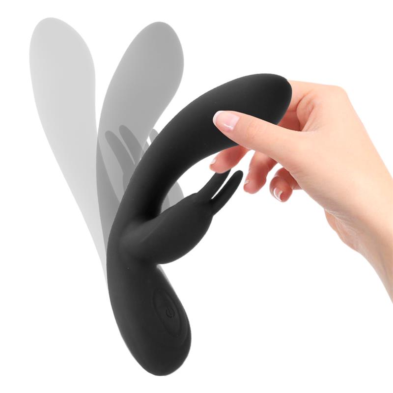 Noir Vibrador Silicona Liquida Inyectada 2 Motores USB