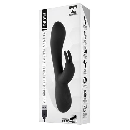 Noir Vibrador Silicona Liquida Inyectada 2 Motores USB