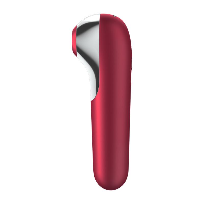 Dual Love Vibrador y Succionador de Aire Pulsado Rojo