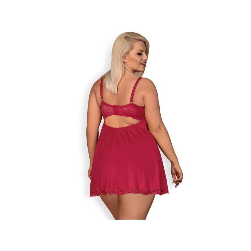 Rosalyne Babydoll y Tanga Rojo Talla S M