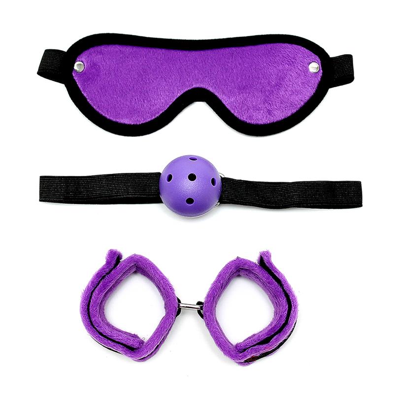 Rimba Bondage Play Set de Bondage 3 Piezas Color Purpura