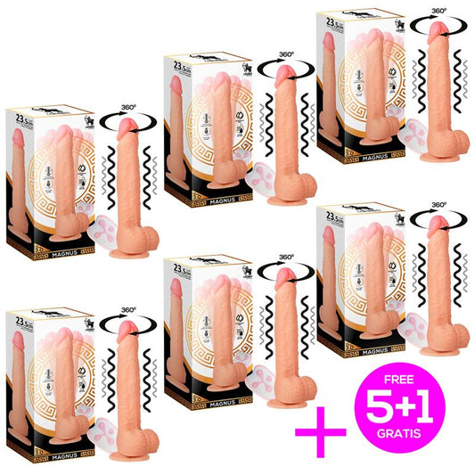 Pack 51 Magnus 30 Dildo Realista Vibrador y Rotador Silicona Liquida