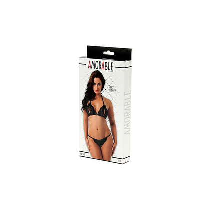 Rimba Amorable Bikini Abierto mas Tanga Color Negro Talla unica