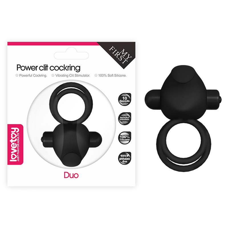 Anillo Vibrador Doble Power Clit Duo Negro