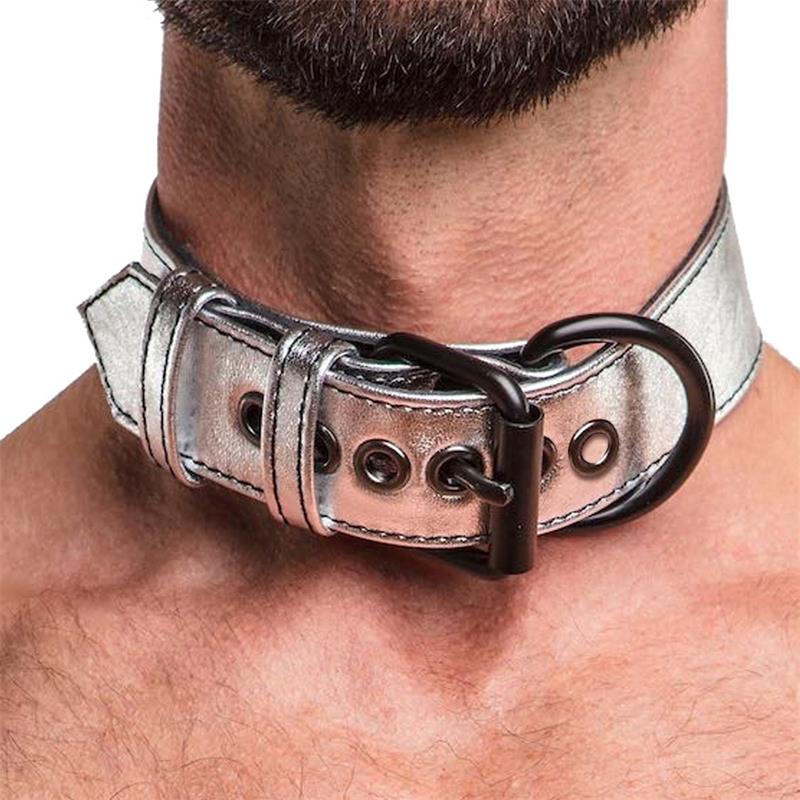 Collar con Correa Bondage Plateado