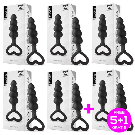 Pack 51 Cuore Anal Plug Silicone Black