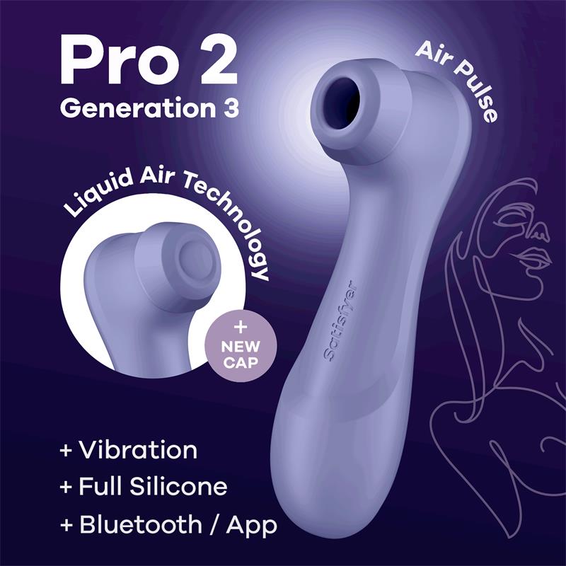 Pro 2 Genera 3 Liquid Air Technology Succion y Vibracion APP Connect Lilac