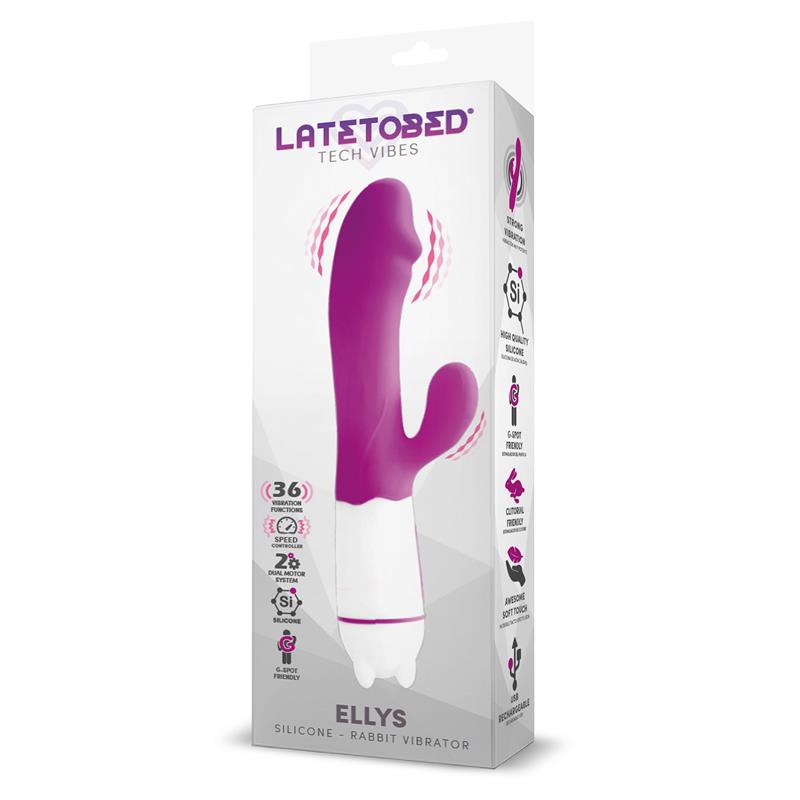 Ellys Vibrador USB 36 Funciones Silicona Purpura