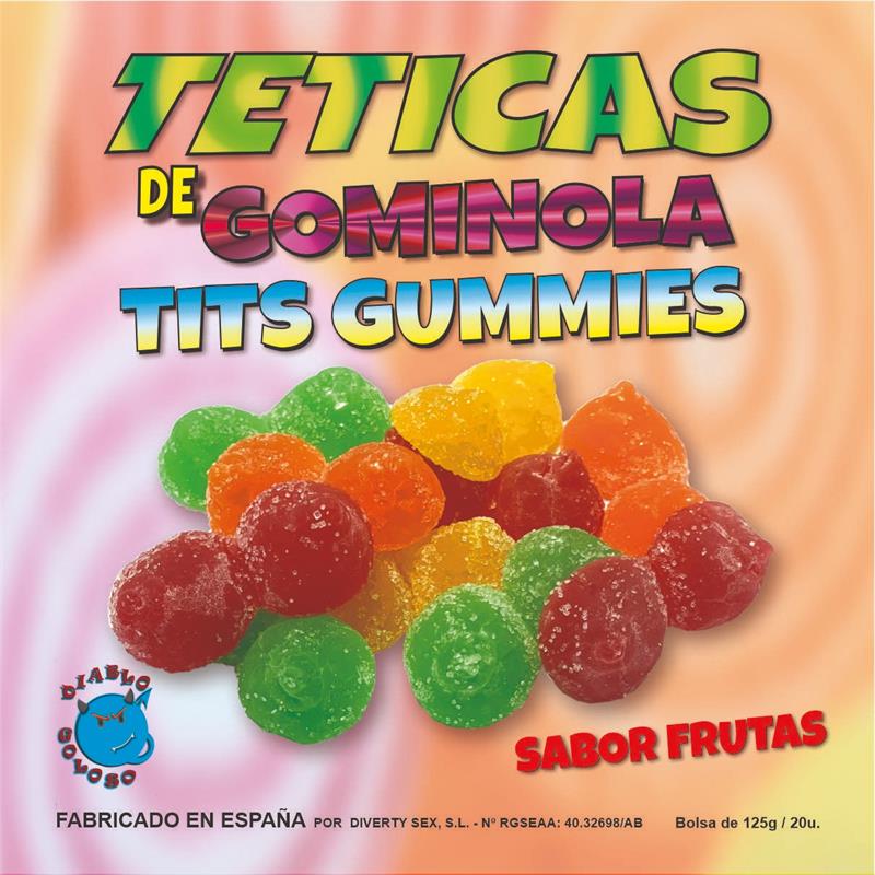 Caja de Gominolas Forma de Pecho Sabor Fruta