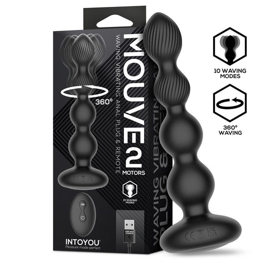 Mouve Plug Anal con Waving y Vibracion con Control Remoto 2 Motores