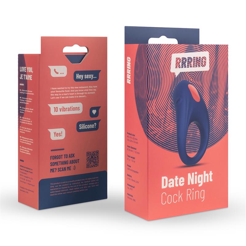 Rring Date Night Anillo para el Pene con Vibracion USB Silicona