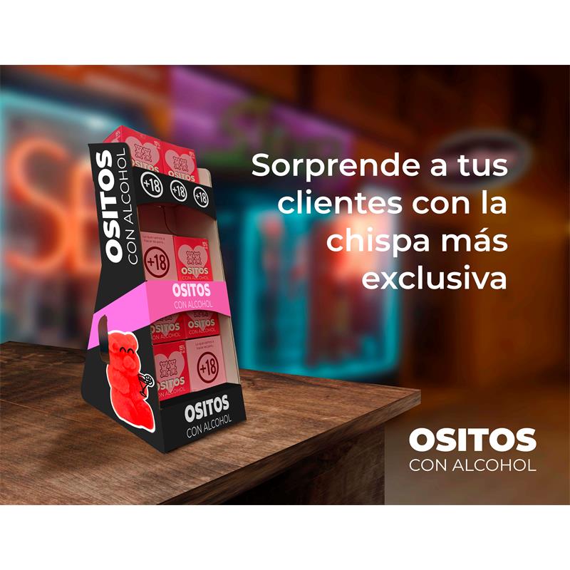 Ositos con Alcohol 15 Fresa y Ginebra 10 Cajas 1 Display