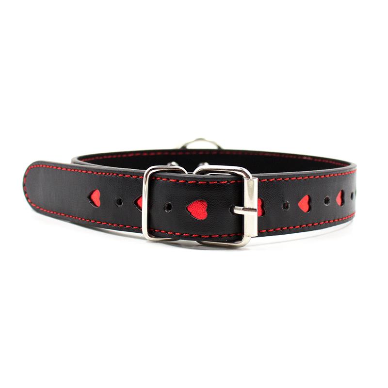 Collar con Cadena de Metal Negro Rojo