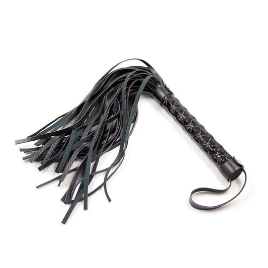 Flogger Patron de Diamante y Mango de Metal 39 cm Negro