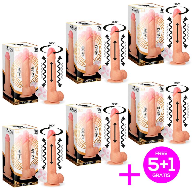 Pack 51 Cesur 30 Dildo Realista con Vibracion Movimiento Ondulante 360º y Telescopico