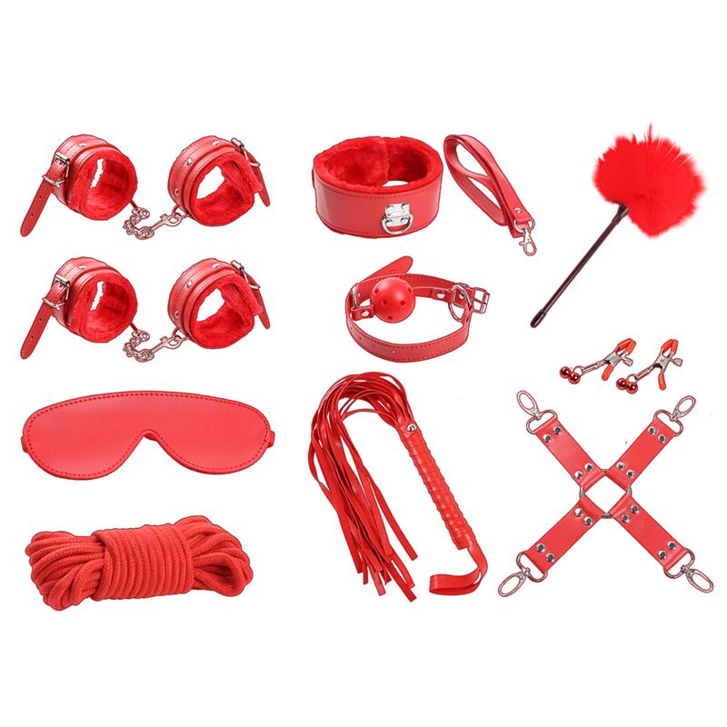 Set de Bondage 10 Piezas Rojo