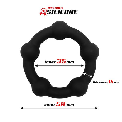 Anillo para el Pene Silicona Solida 35 cm Negro